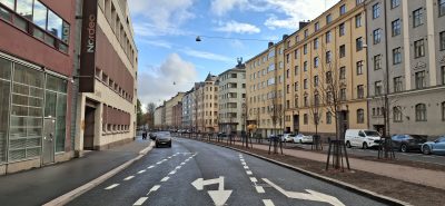 Aleksis Kiven kadulle on rakennettu uudet pyöräkaistat.